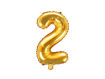 Picture of FOIL BALLOON NUMBER 2 GOLD 16 INCH